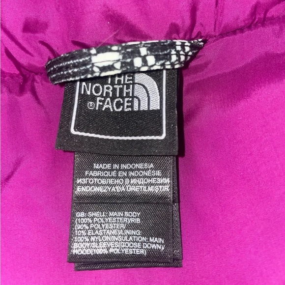 The North Face Girls XL Black & White Print Down Hooded Jacket/Parka LNC - Picture 3 of 12
